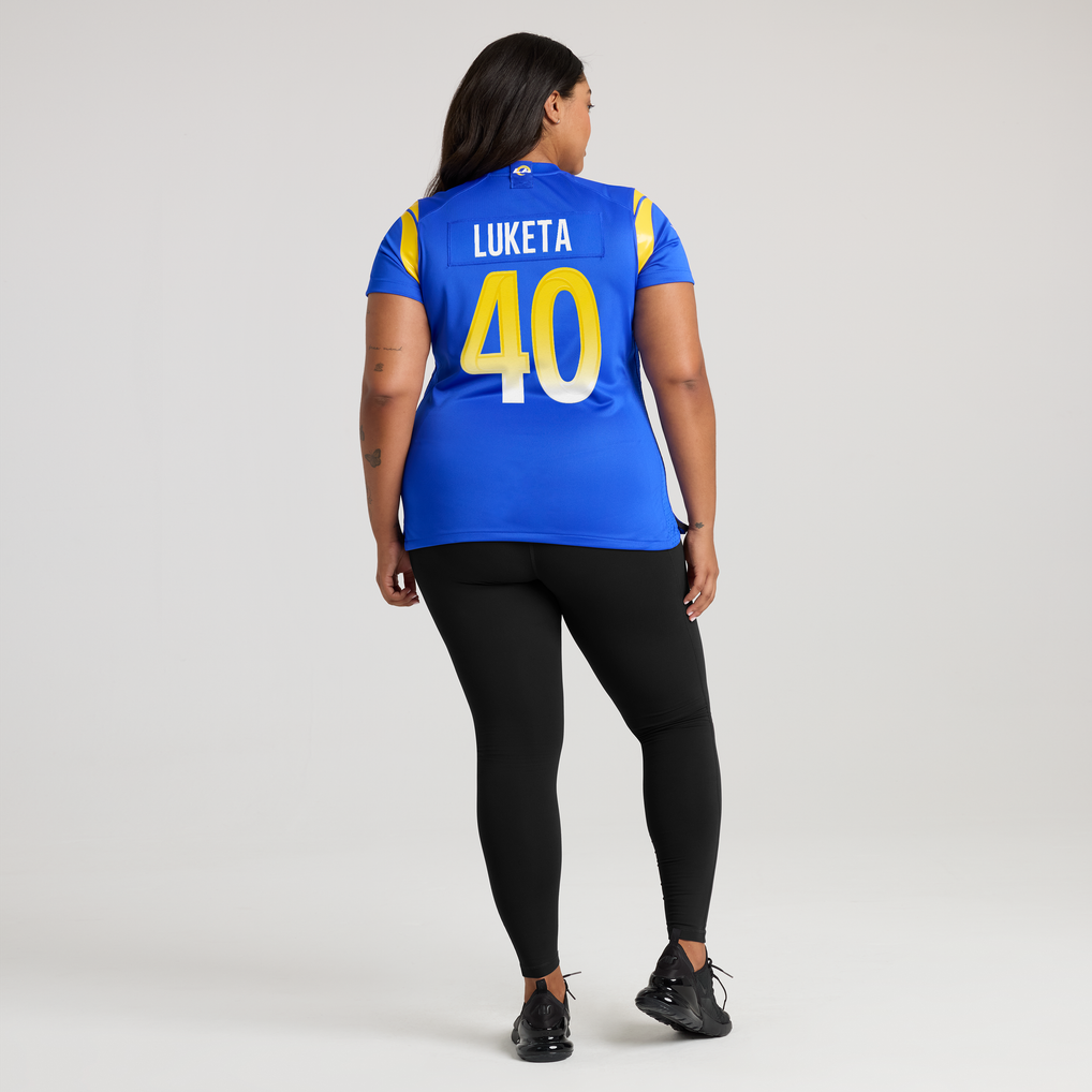 Women's Los Angeles Rams Jesse Luketa Nike  Royal Team Game Jersey - Image 8