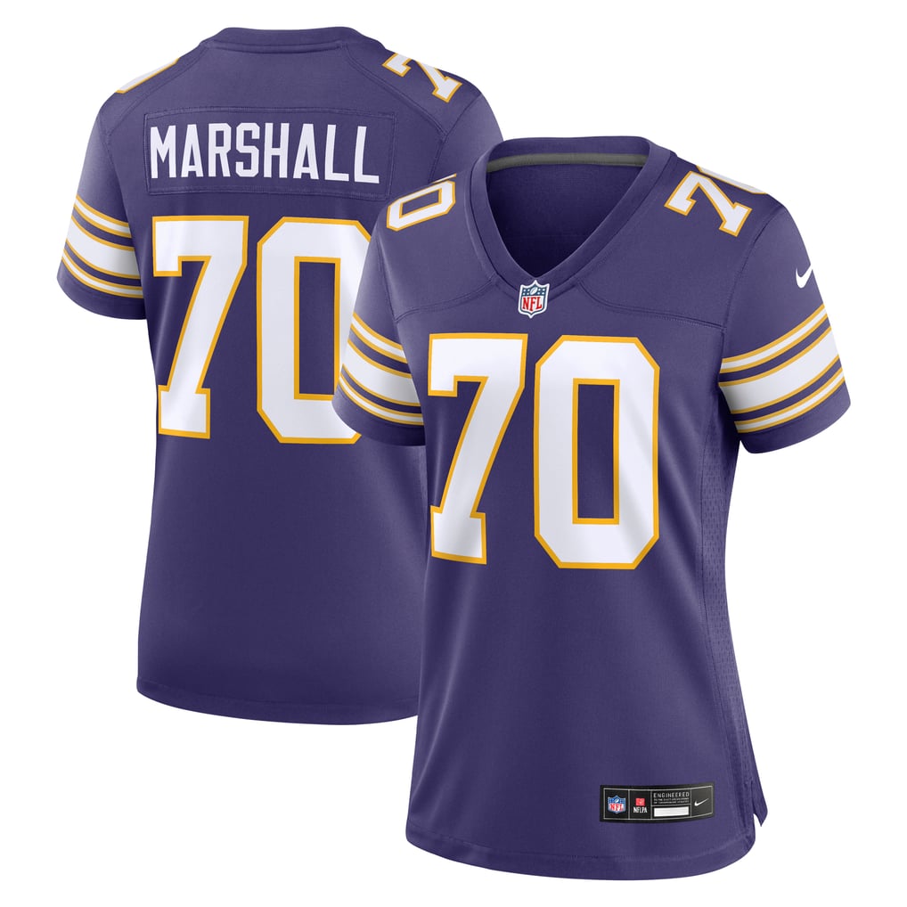 Women's Minnesota Vikings Jim Marshall Nike Purple Classic Retired Player Jersey - Image 1