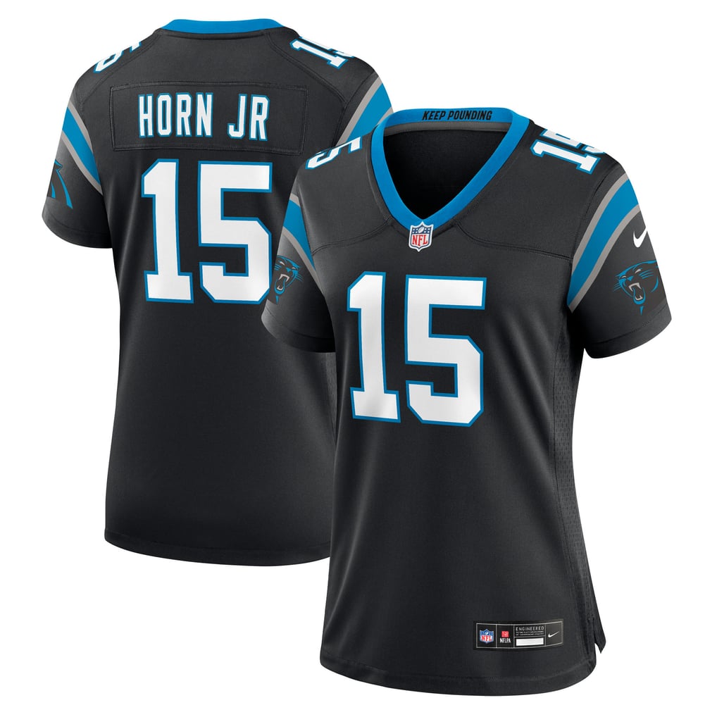 Women's Carolina Panthers Jimmy Horn Jr Nike Black Team Game Jersey - Image 1