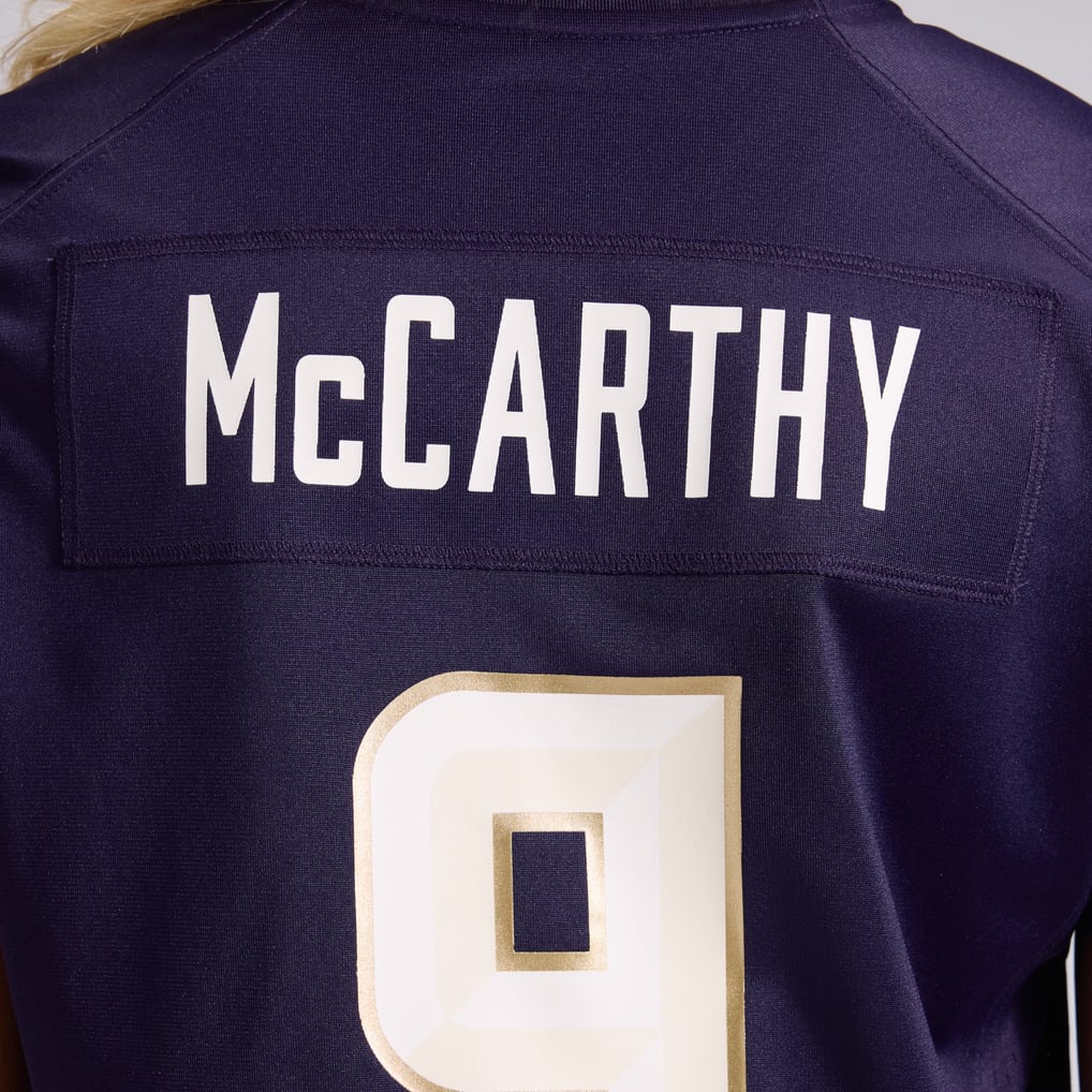 Women's Minnesota Vikings J.J McCarthy Nike Purple 2026 Rivalries Collection Game Jersey - Image 12