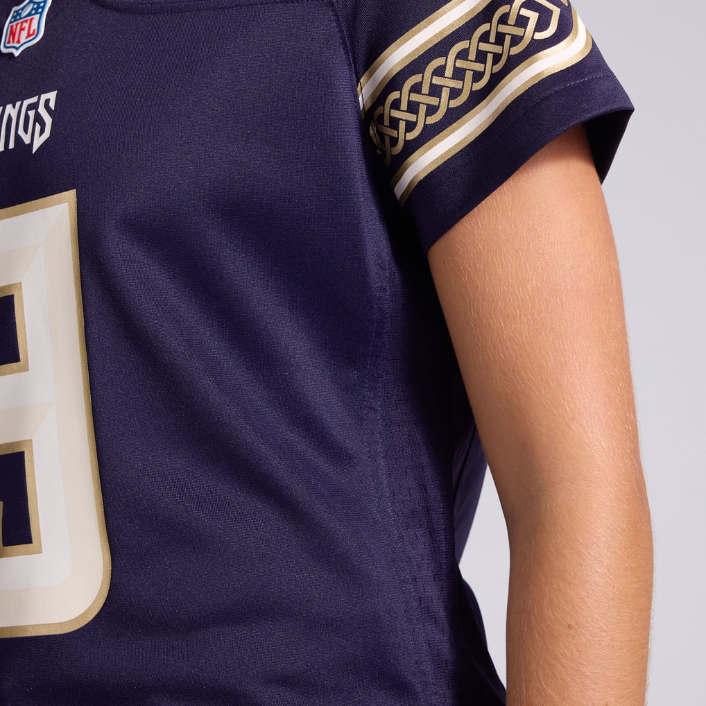 Women's Minnesota Vikings J.J McCarthy Nike Purple 2026 Rivalries Collection Game Jersey - Image 13