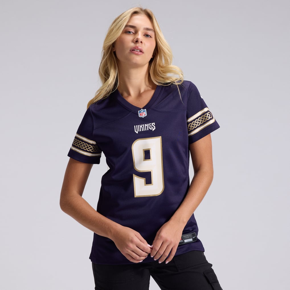 Women's Minnesota Vikings J.J McCarthy Nike Purple 2026 Rivalries Collection Game Jersey - Image 3