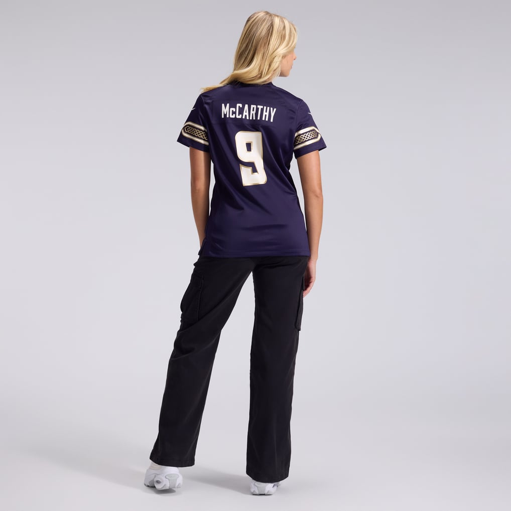 Women's Minnesota Vikings J.J McCarthy Nike Purple 2026 Rivalries Collection Game Jersey - Image 6