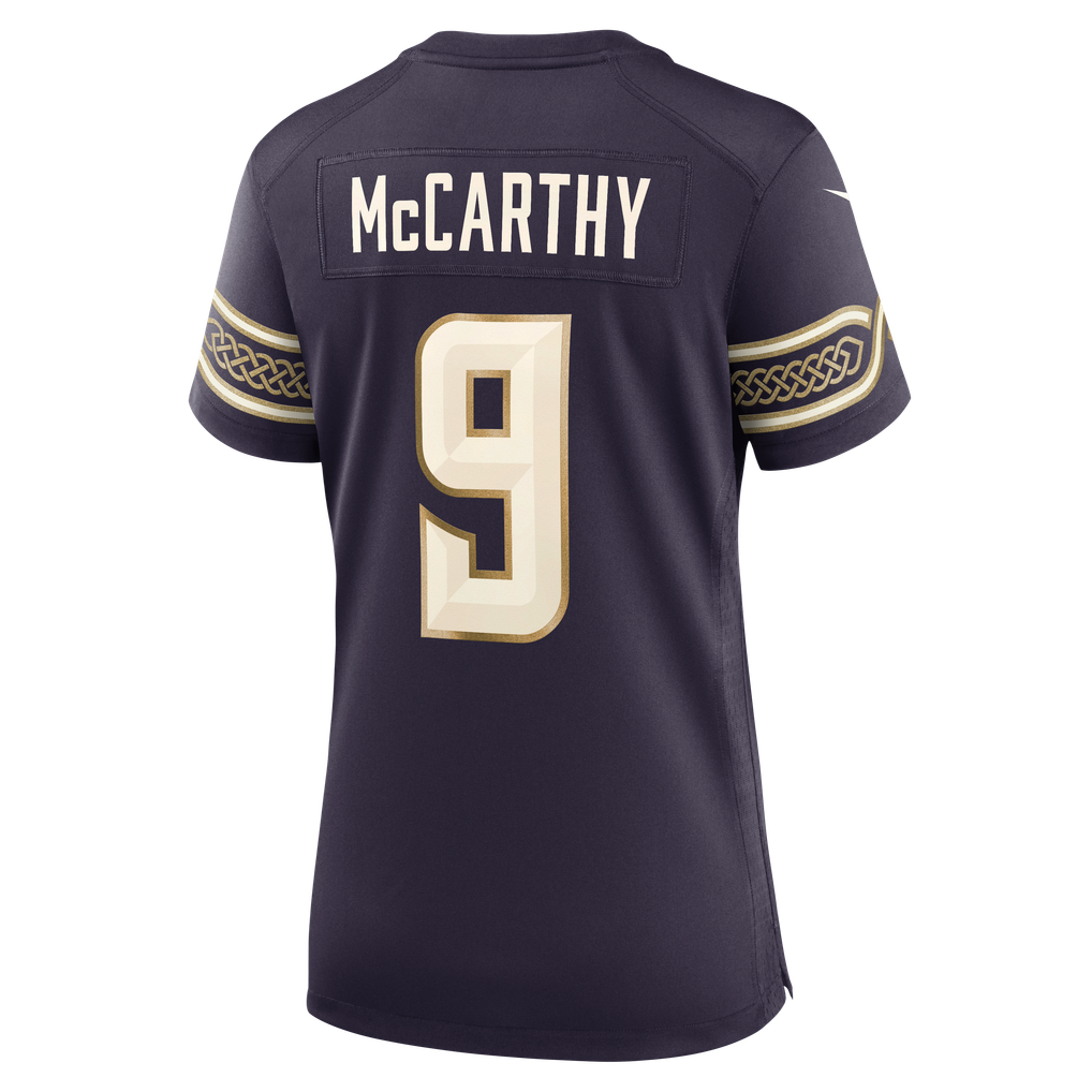 Women's Minnesota Vikings J.J McCarthy Nike Purple 2026 Rivalries Collection Game Jersey - Image 8
