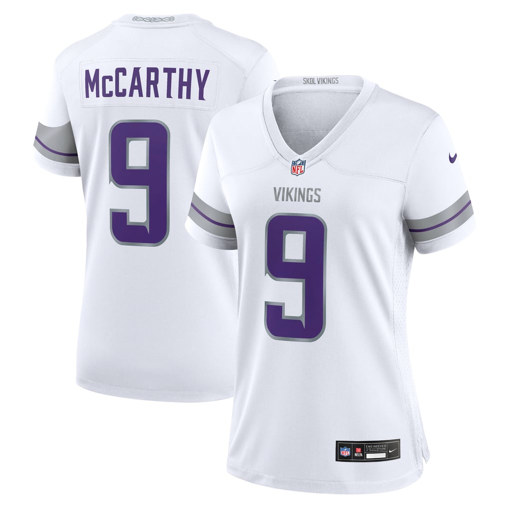 Women's Minnesota Vikings J.J. McCarthy Nike White Alternate Game Player Jersey - Image 2