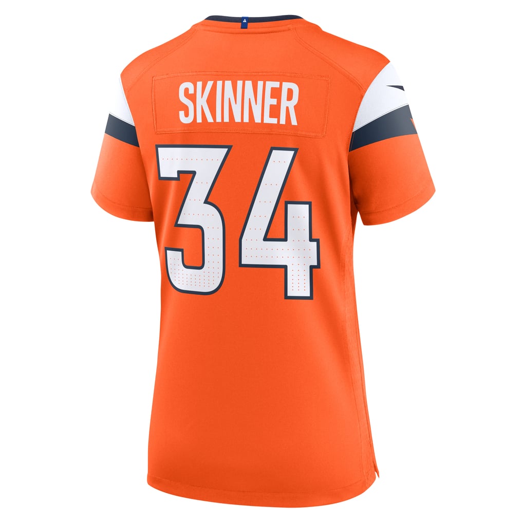 Women's Denver Broncos JL Skinner Nike  Orange Team Game Jersey - Image 4