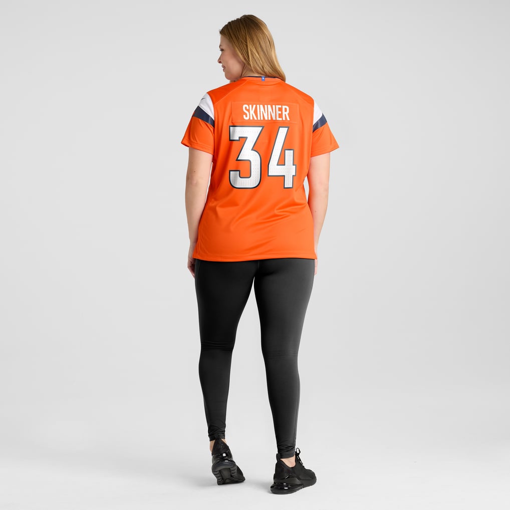 Women's Denver Broncos JL Skinner Nike  Orange Team Game Jersey - Image 8