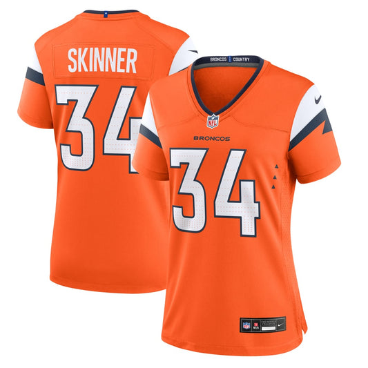 Women's Denver Broncos JL Skinner Nike  Orange Team Game Jersey - Image 1