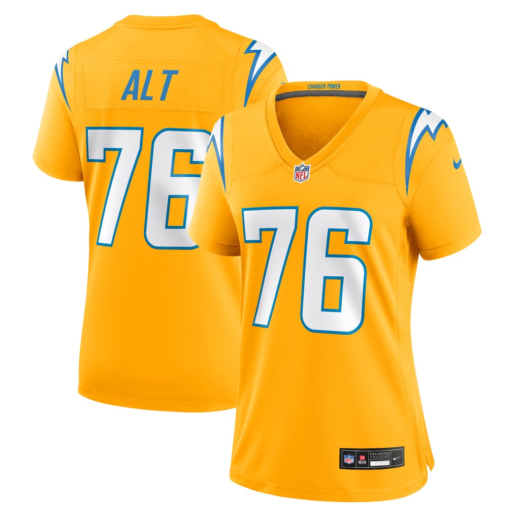Women's Los Angeles Chargers Joe Alt Nike Gold Alternate Charger Power Game Jersey - Image 1