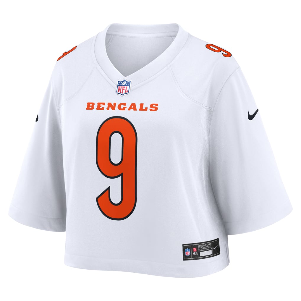 Women's Cincinnati Bengals Joe Burrow Nike White Cropped Fashion Game Jersey - Image 3