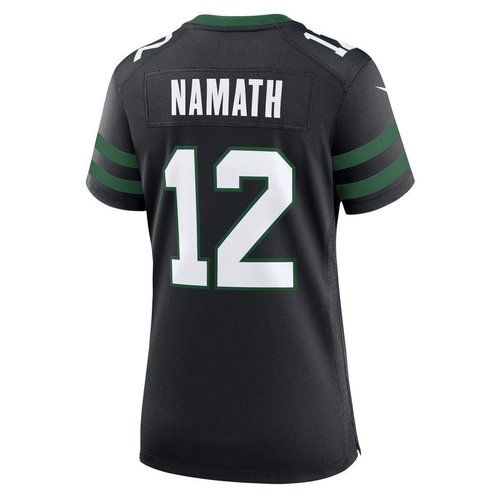 Women's New York Jets Joe Namath Nike Legacy Black Retired Player Alternate Game Jersey - Image 4