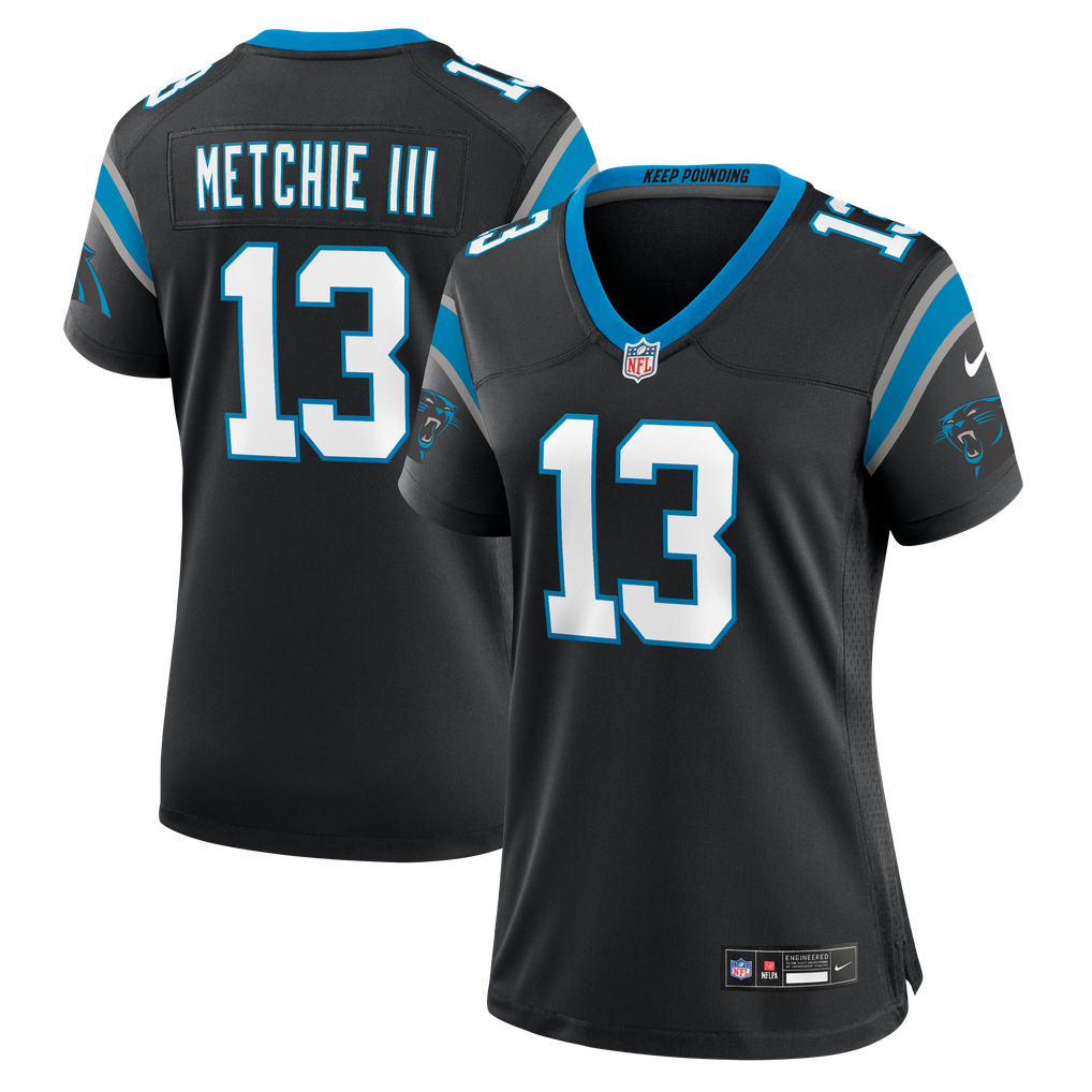 Women's Carolina Panthers John Metchie III Nike Black Team Game Jersey - Image 2