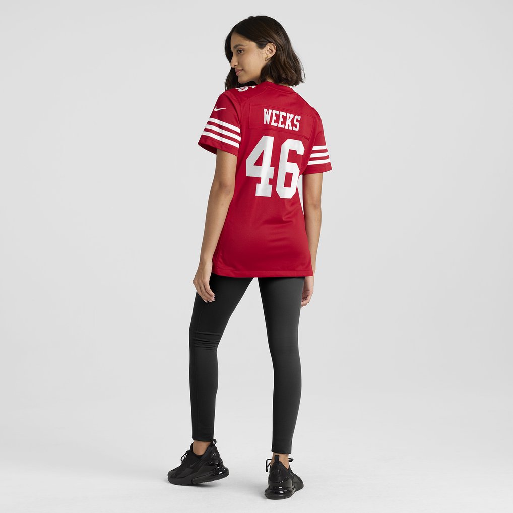 Women's San Francisco 49ers Jon Weeks Nike  Scarlet Team Game Jersey - Image 6
