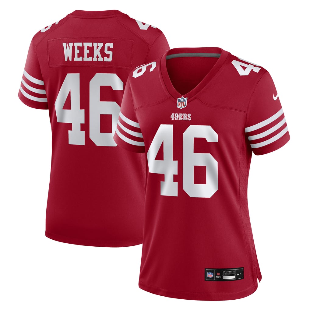 Women's San Francisco 49ers Jon Weeks Nike  Scarlet Team Game Jersey - Image 1
