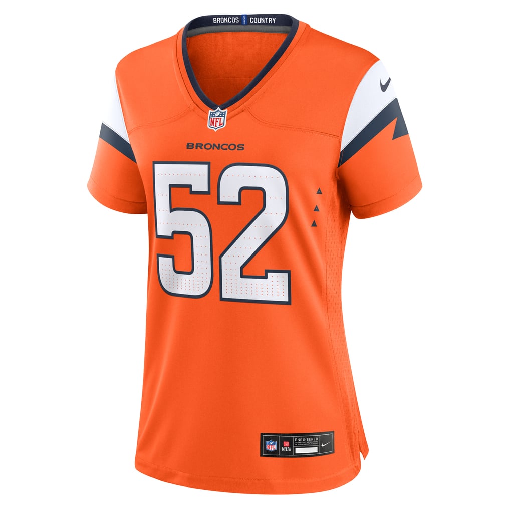 Women's Denver Broncos Jonah Elliss Nike  Orange Team Game Jersey - Image 3