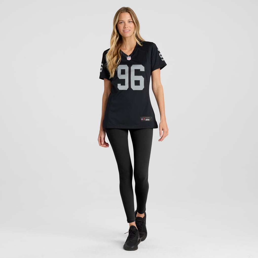 Women's Las Vegas Raiders Jonah Laulu Nike  Black  Game Jersey - Image 5