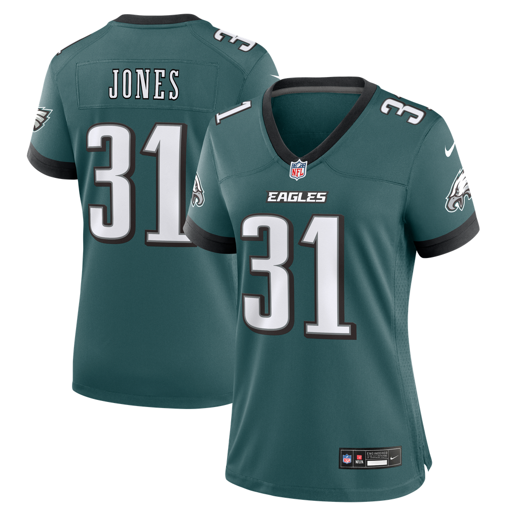 Women's Philadelphia Eagles Jonathan Jones Nike Midnight Green Team Game Jersey - Image 1