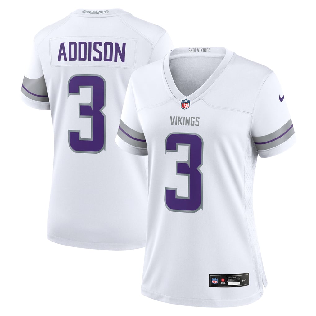 Women's Minnesota Vikings Jordan Addison Nike White Alternate Game Player Jersey - Image 2