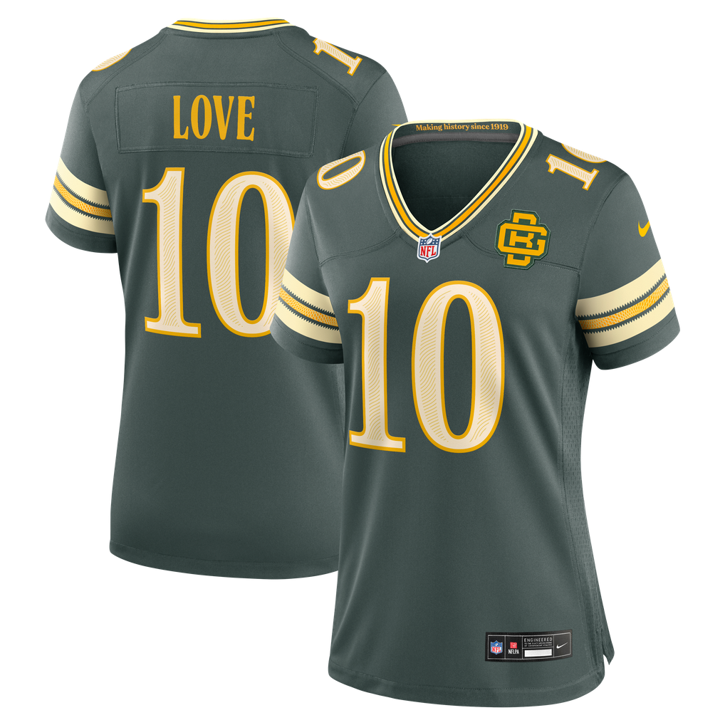 Women's Green Bay Packers Jordan Love Nike Green 2026 Rivalries Collection Game Jersey - Image 2