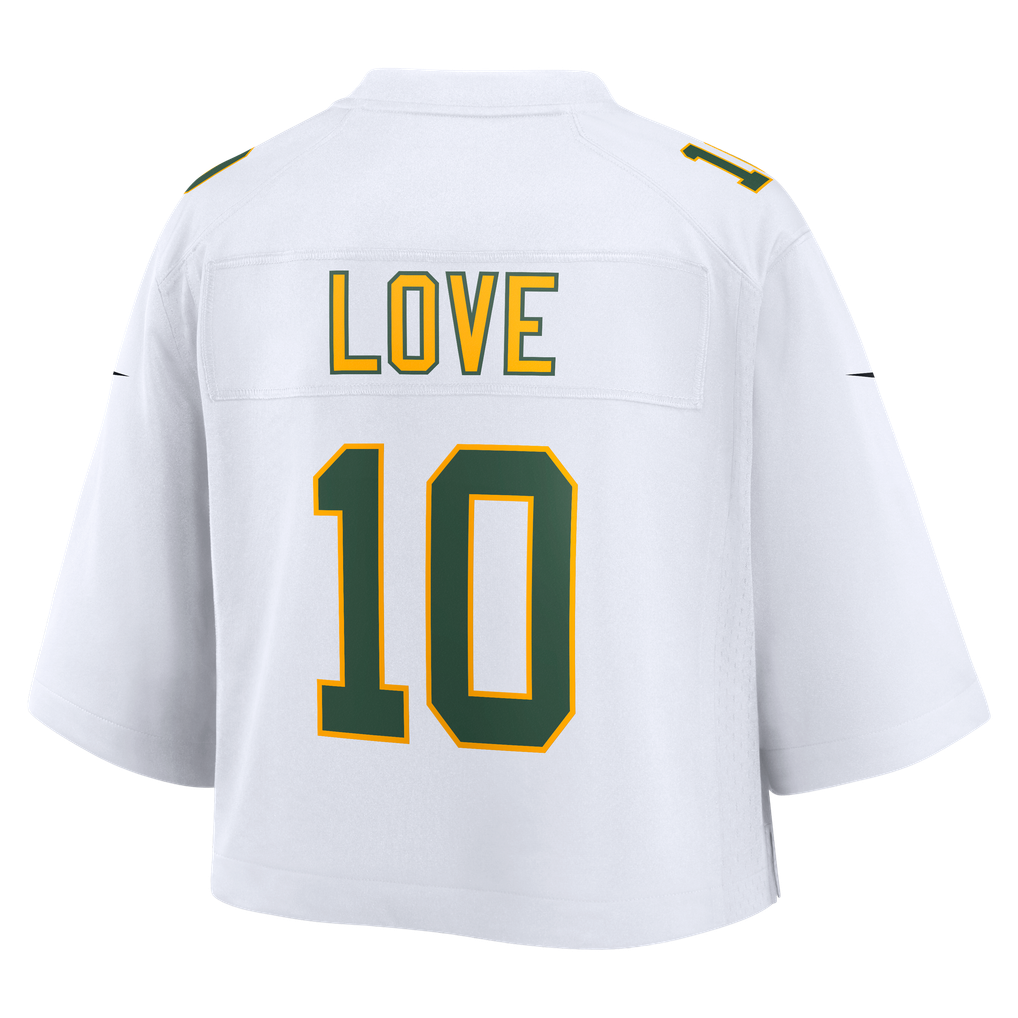 Women's Green Bay Packers Jordan Love Nike White Cropped Fashion Game Jersey - Image 4