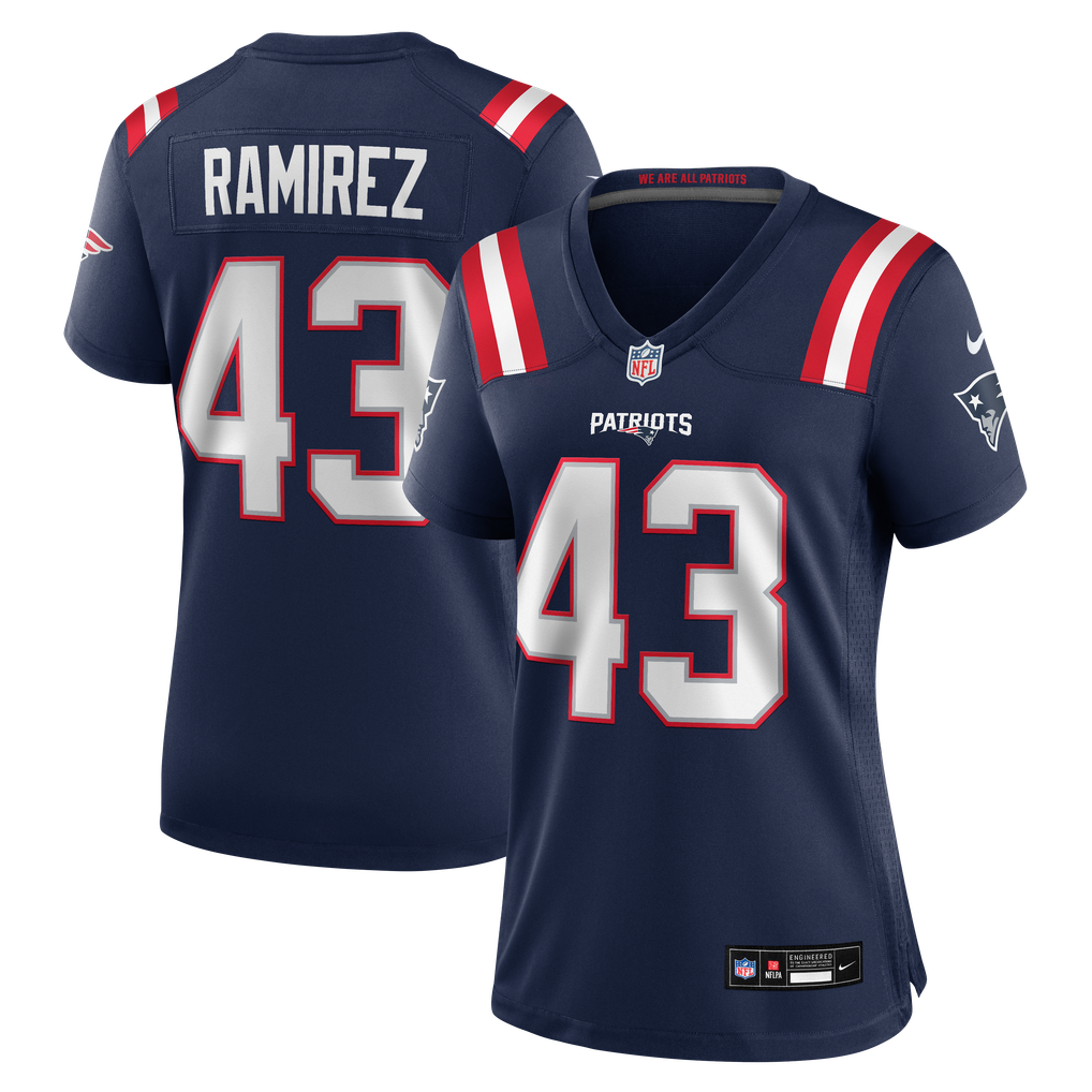 Women's New England Patriots Jose Ramirez Nike Navy Team Game Jersey - Image 2