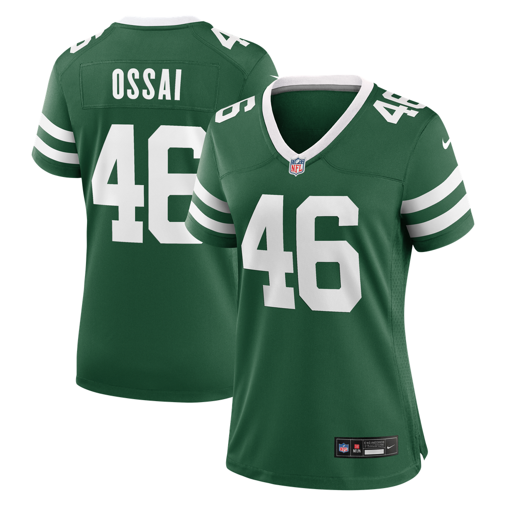 Women's New York Jets Joseph Ossai Nike Legacy Green Team Game Jersey - Image 1
