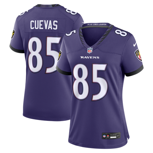 Women's Baltimore Ravens Josh Cuevas Nike Purple Team Game Jersey