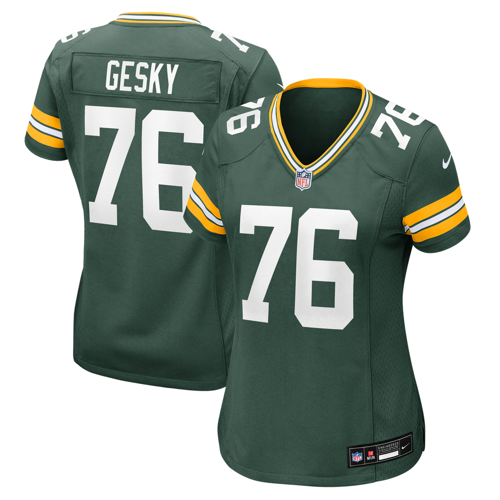 Women's Green Bay Packers Josh Gesky Nike Green Team Game Jersey - Image 1