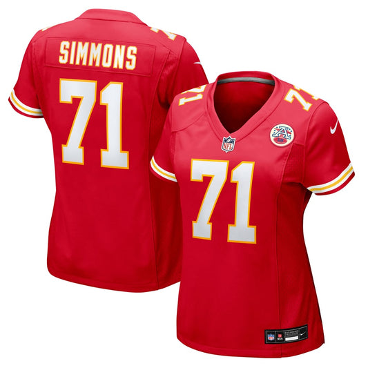 Women's Kansas City Chiefs Josh Simmons Nike  Red Team Game Jersey - Image 1