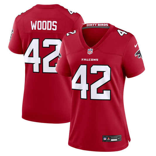 Women's Atlanta Falcons Josh Woods Nike Red Team Game Jersey