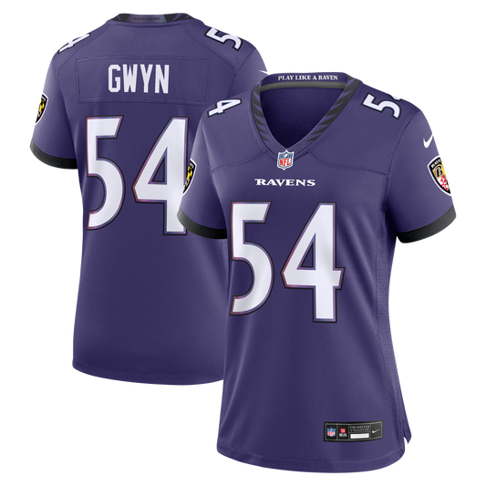 Women's Baltimore Ravens Jovaughn Gwyn Nike Purple Team Game Jersey
