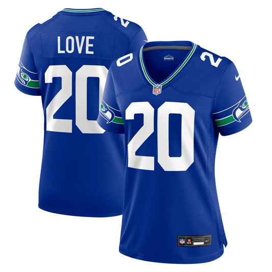 Women's Seattle Seahawks Julian Love Nike Royal Throwback Player Game Jersey - Image 1