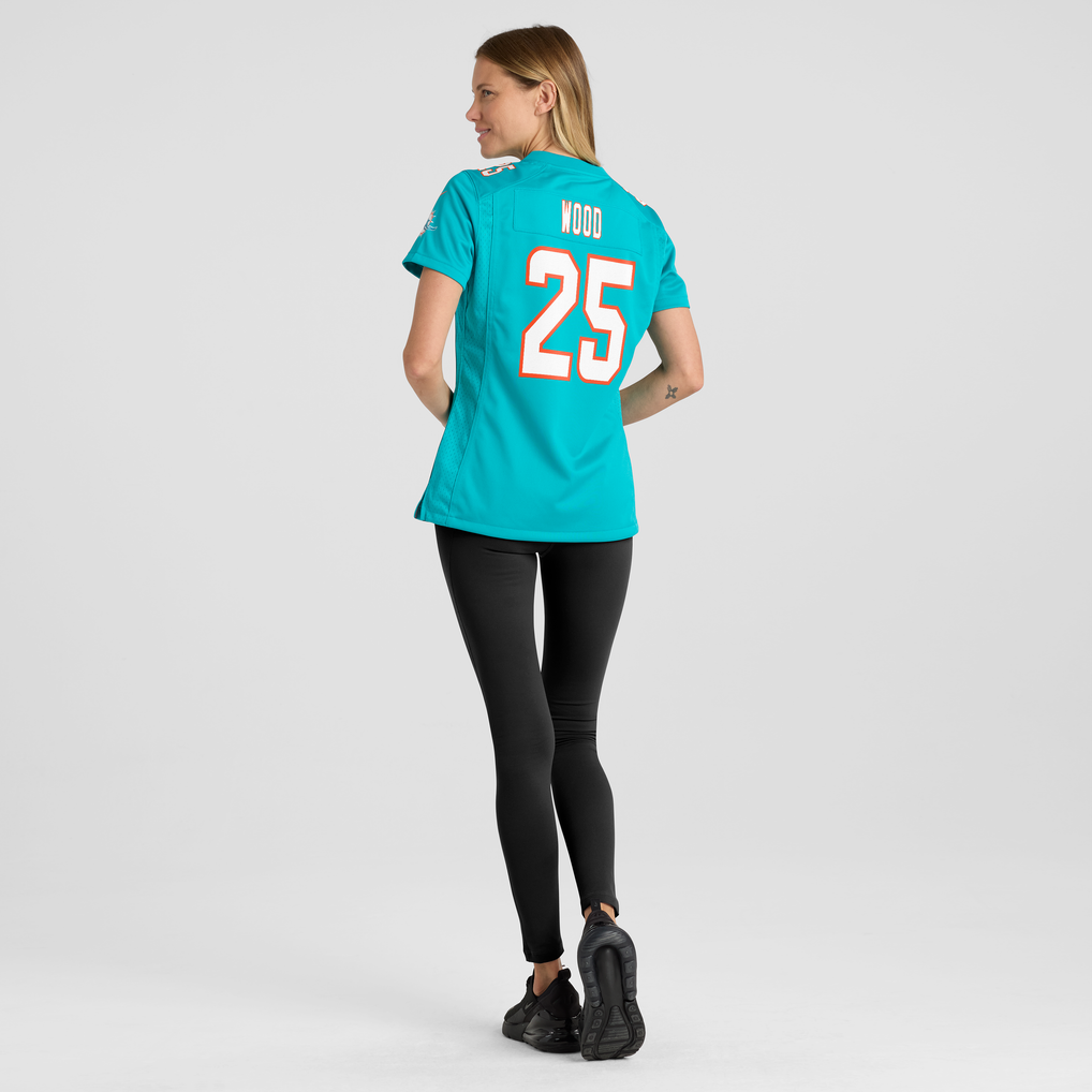 Women's Miami Dolphins Julius Wood Nike Aqua Team Game Jersey - Image 4