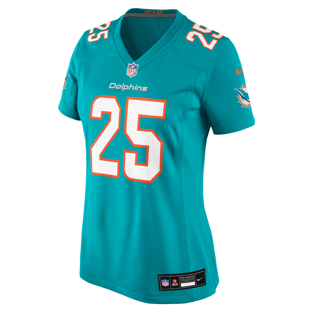 Women's Miami Dolphins Julius Wood Nike Aqua Team Game Jersey - Image 7