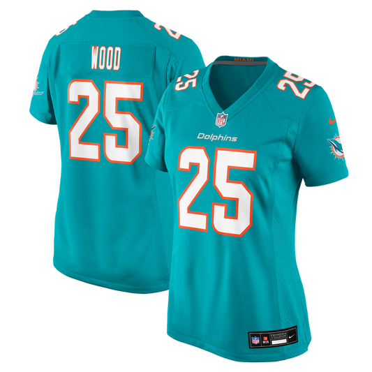 Women's Miami Dolphins Julius Wood Nike Aqua Team Game Jersey - Image 1