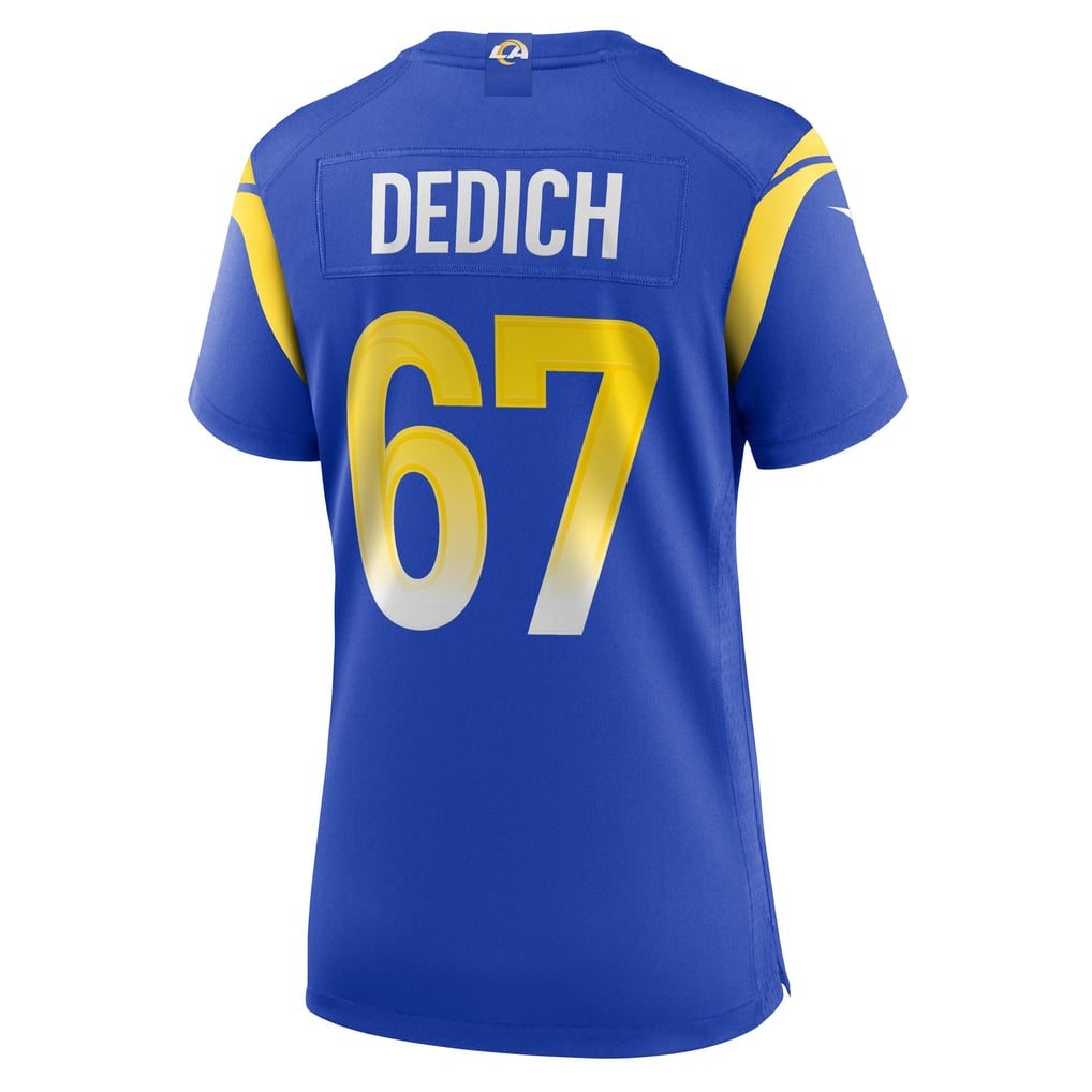 Women's Los Angeles Rams Justin Dedich Nike  Royal Game Jersey - Image 4