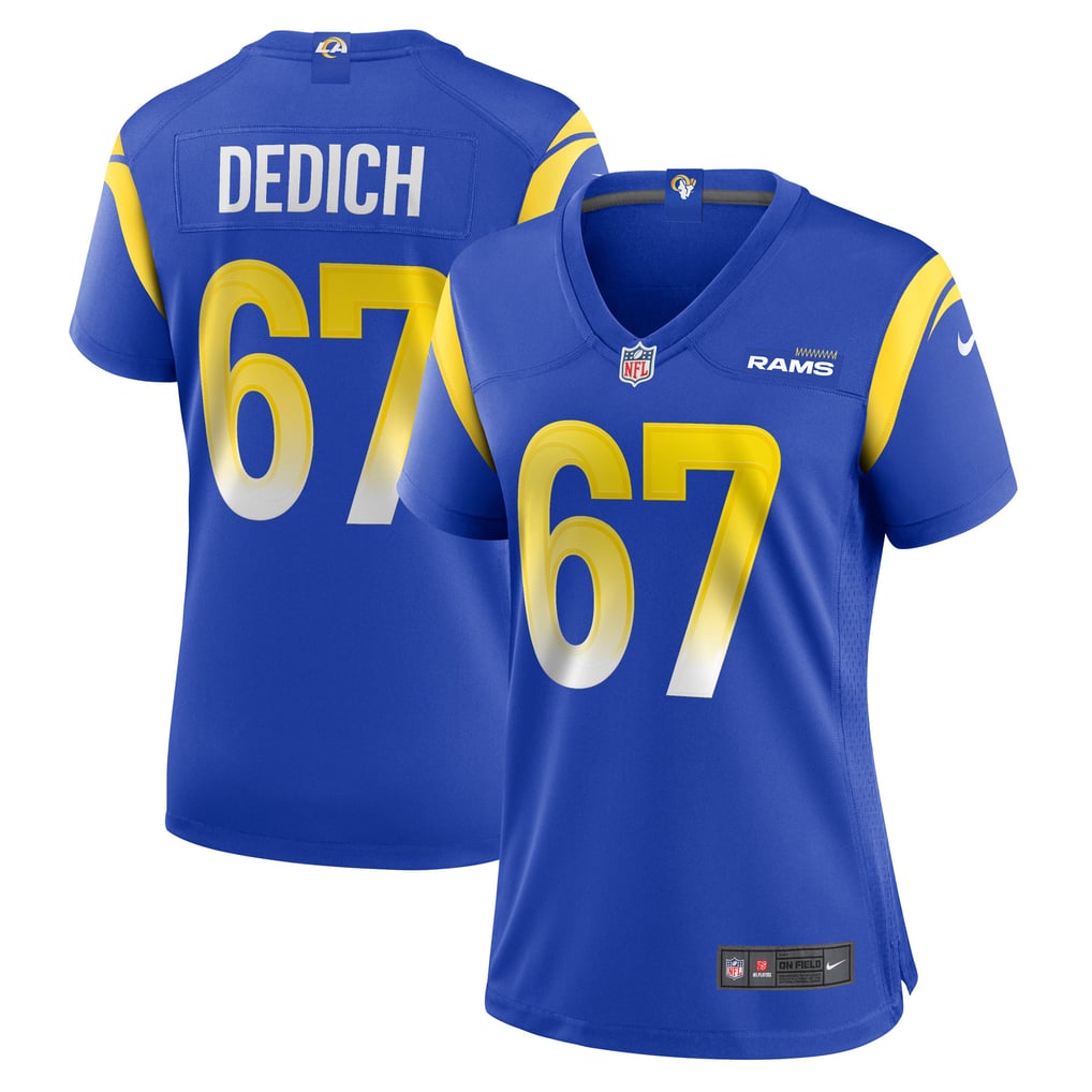 Women's Los Angeles Rams Justin Dedich Nike  Royal Game Jersey - Image 1