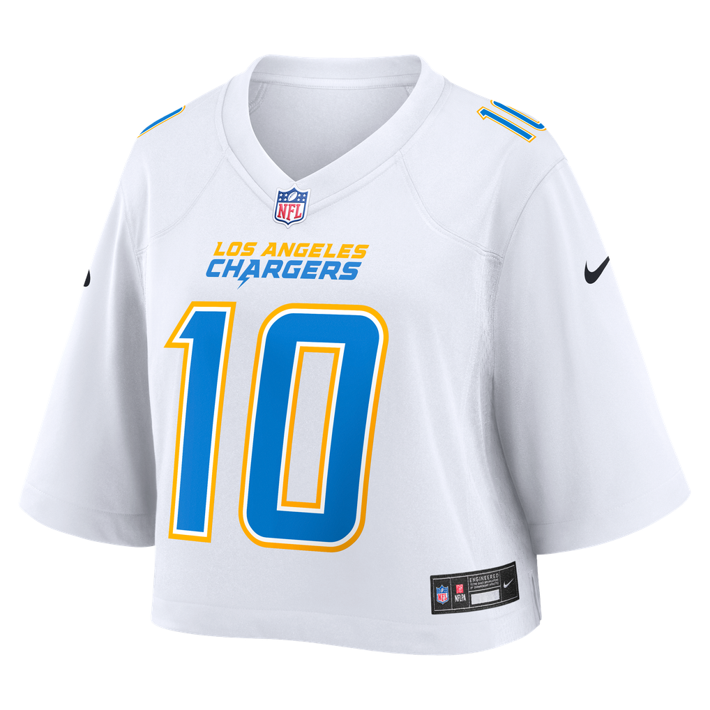 Women's Los Angeles Chargers Justin Herbert Nike White Cropped Fashion Game Jersey - Image 3