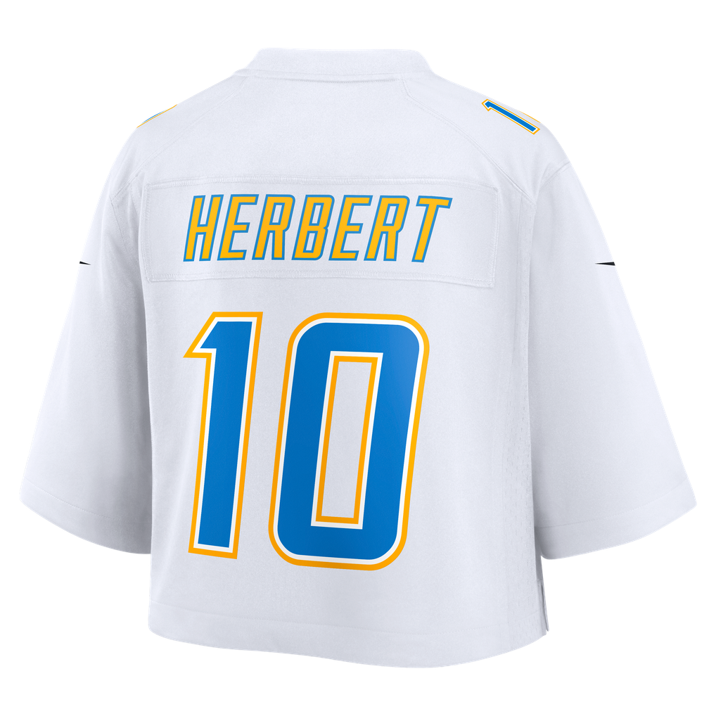 Women's Los Angeles Chargers Justin Herbert Nike White Cropped Fashion Game Jersey - Image 4