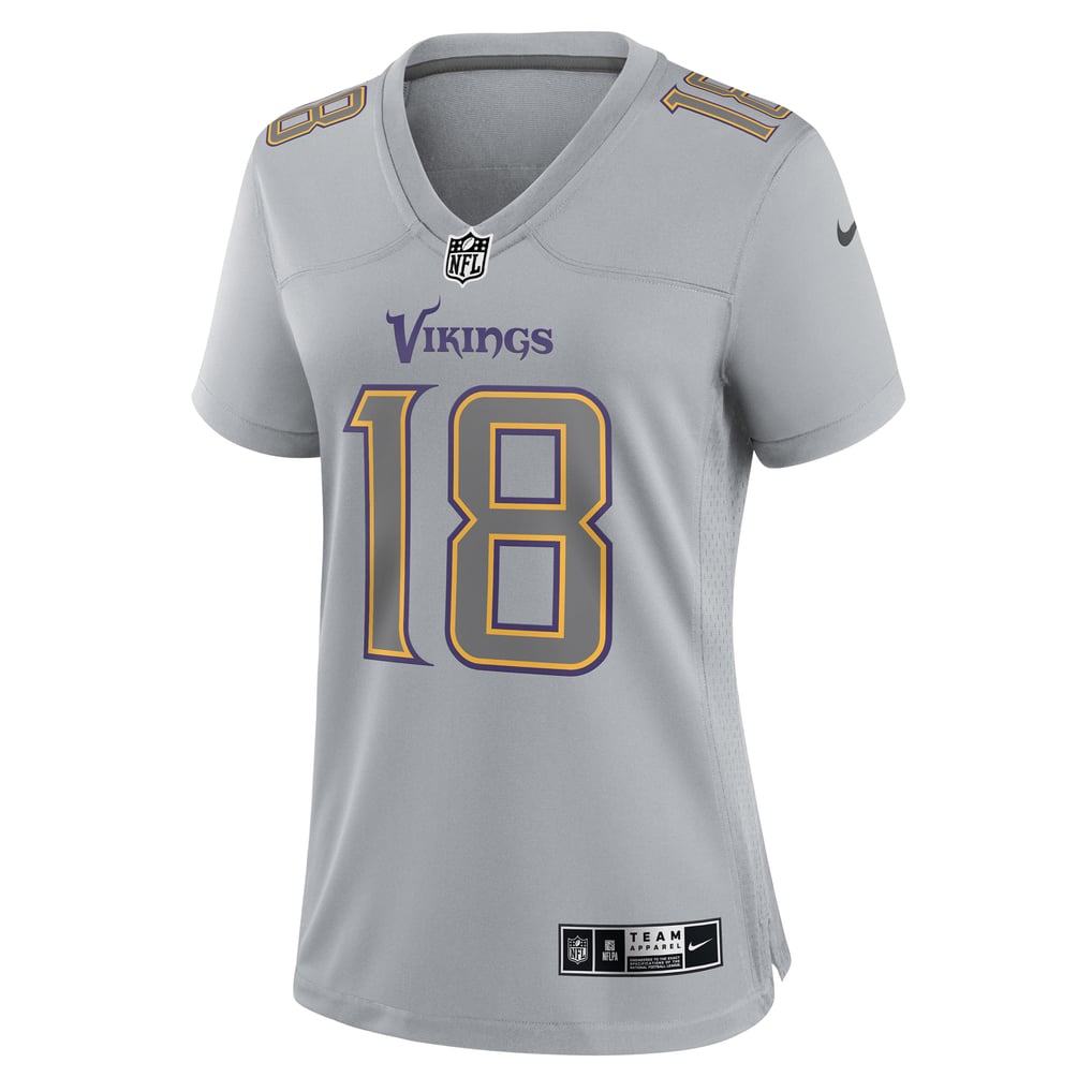 Women's Minnesota Vikings Justin Jefferson Nike Gray Atmosphere Fashion Game Jersey - Image 3