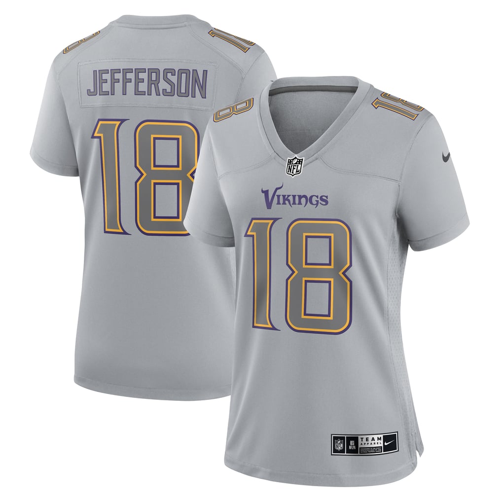 Women's Minnesota Vikings Justin Jefferson Nike Gray Atmosphere Fashion Game Jersey - Image 1