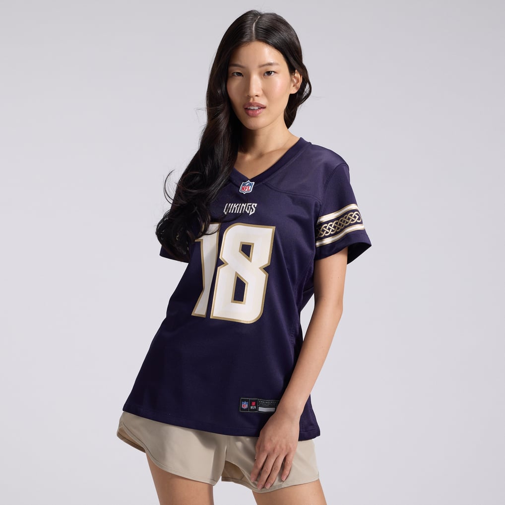 Women's Minnesota Vikings Justin Jefferson Nike Purple 2026 Rivalries Collection Game Jersey - Image 3