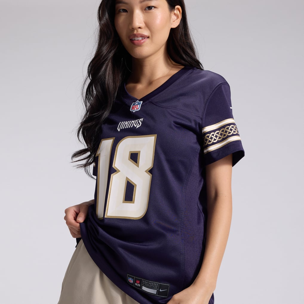 Women's Minnesota Vikings Justin Jefferson Nike Purple 2026 Rivalries Collection Game Jersey - Image 10