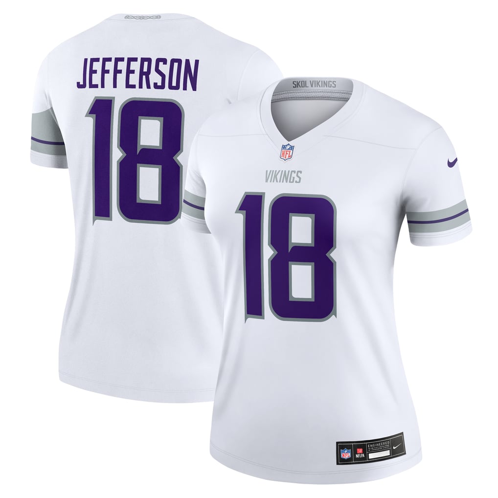 Women's Minnesota Vikings Justin Jefferson Nike  White Alternate Legend Player Performance Top - Image 1