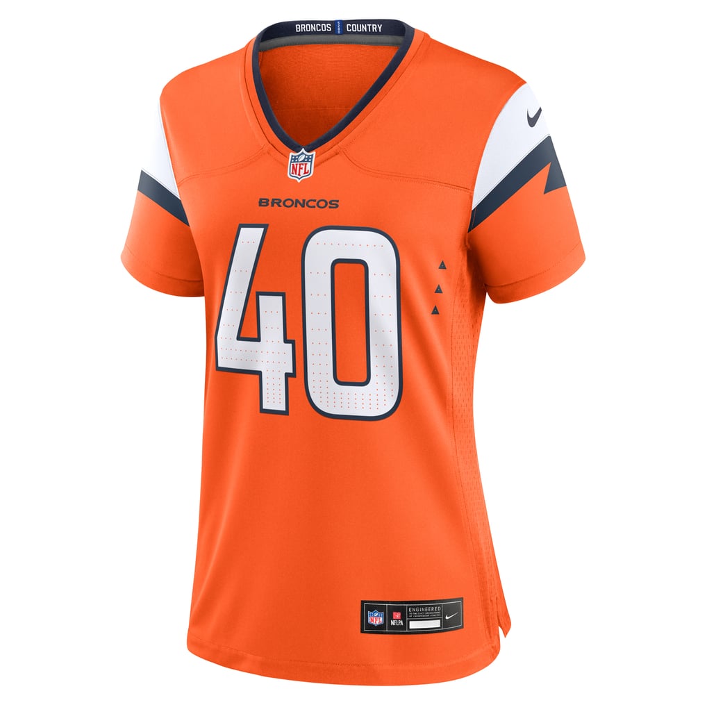 Women's Denver Broncos Justin Strnad Nike  Orange Team Game Jersey - Image 3