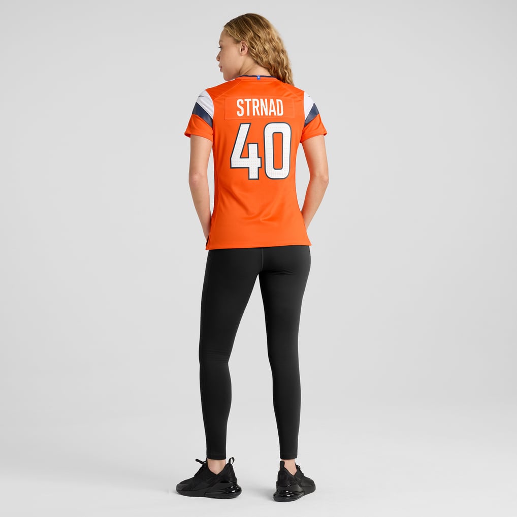 Women's Denver Broncos Justin Strnad Nike  Orange Team Game Jersey - Image 6