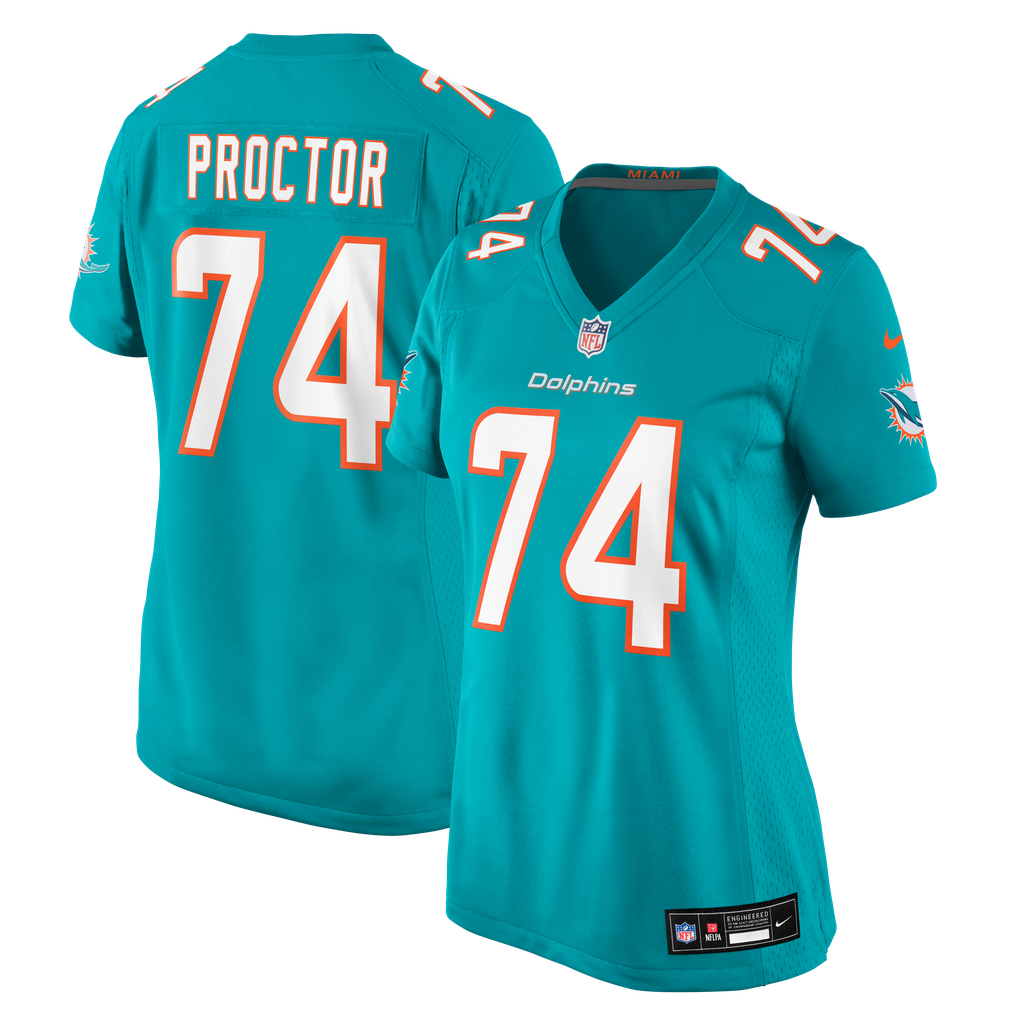 Women's Miami Dolphins Kadyn Proctor Nike Aqua Team Game Jersey - Image 2
