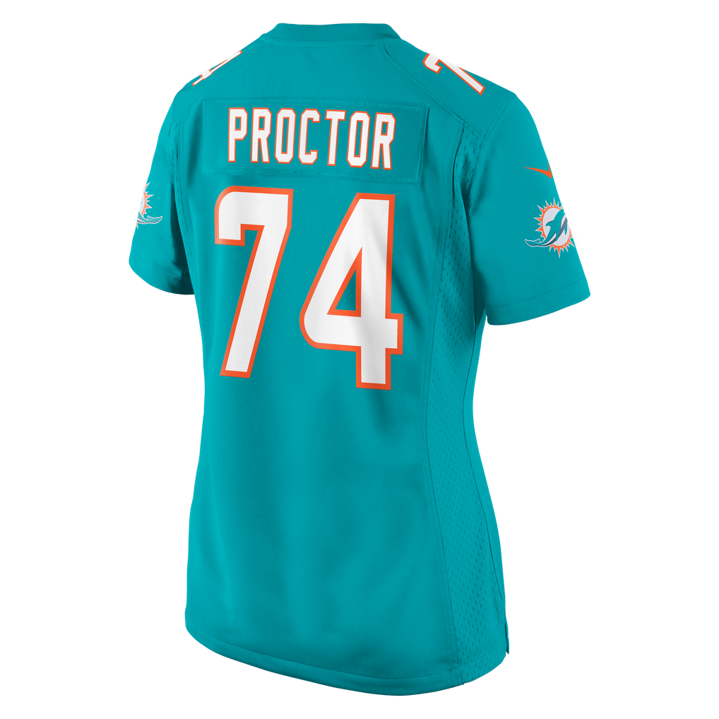 Women's Miami Dolphins Kadyn Proctor Nike Aqua Team Game Jersey - Image 8