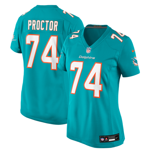 Women's Miami Dolphins Kadyn Proctor Nike Aqua Team Game Jersey - Image 1