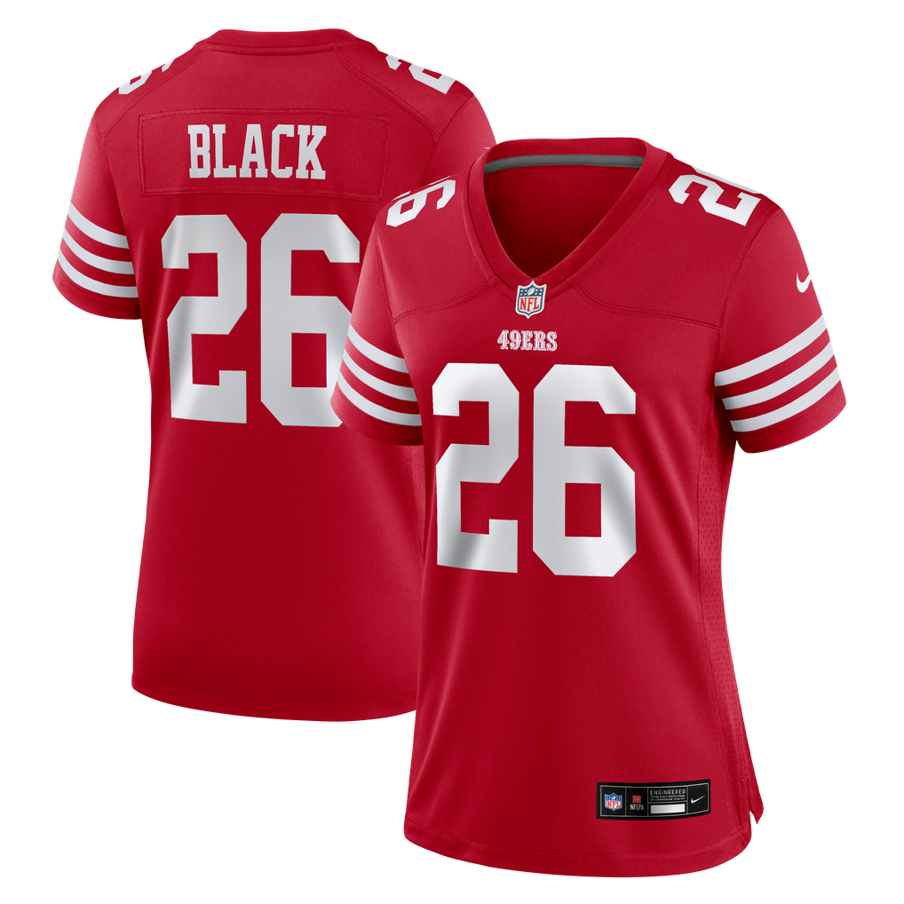 Women's San Francisco 49ers Kaelon Black Nike Scarlet Team Game Jersey - Image 1